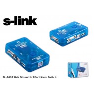 S-LINK SL-2602 USB  ( 2 PC &1 EKR) KVM Auto Switch