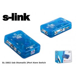 S-LINK SL-2602 USB  ( 2 PC &1 EKR) KVM Auto Switch