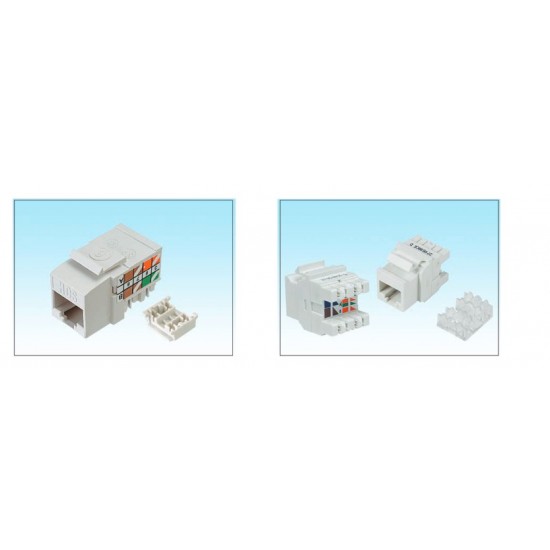 HCS 8P8C RJ-45 UTP Keystone Jack CAT 6, LSA+ / 110 IDC T568 A/B, 180 derec