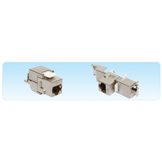 HCS CAT6A FTP Toolless Keystone Jack CAT 6A, LSA+ / 110 IDC T568 A/B, 180