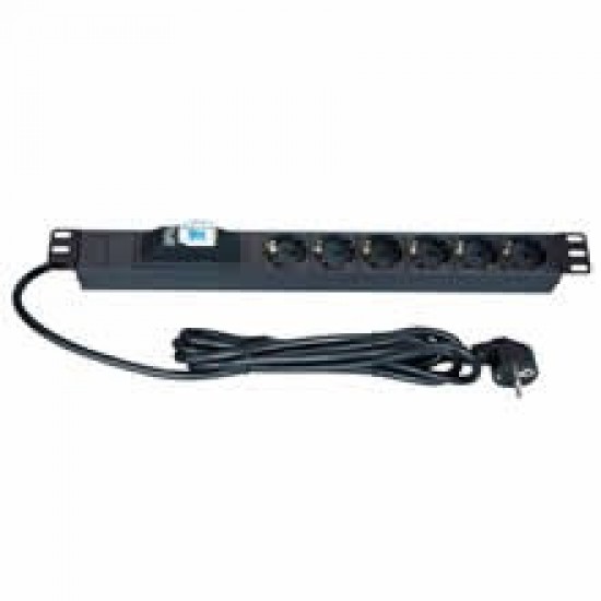 LANDE 1U 19 6'lı (DIN49440) Priz Tek Sigortalı - Kablolu (Aliminyum)