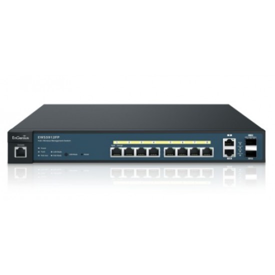 ENGENIUS EWS5912FP 8GE PoE Port (130W), 2GE+2xSFP Switch / WLAN 50 AP Controller