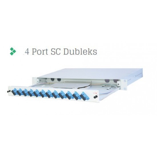 Full Set 4 Fiberli SM SC DX Duvar Tipi Patch Panel