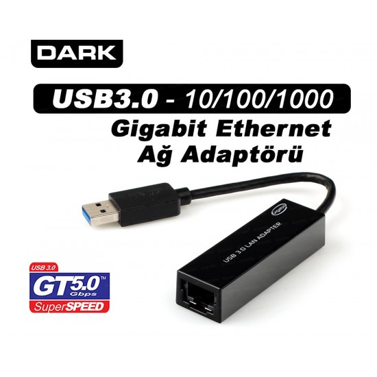 DARK USB3.0 to 10/100/1000 Gigabit Ethernet Ağ Network Çevirici Adaptör