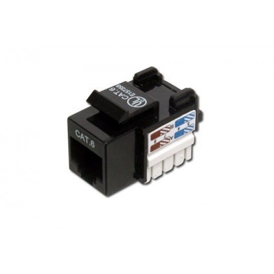 DIGITUS CAT.6 Keystone Jack, Zırhsız (Unshielded), RJ45, Siyah Renk