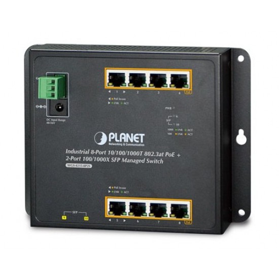 PLANET PL-WGS-4215-8P2S Industrial PoE 8GE port, 2xSFP 200W Managed Switch