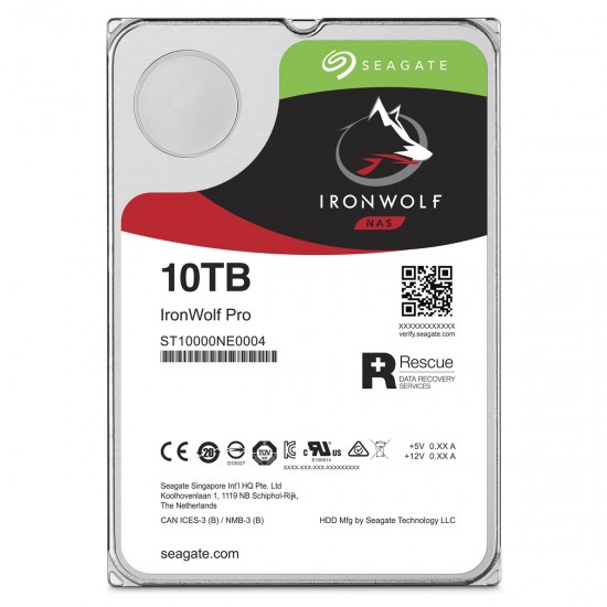 SEAGATE IRONWOLF PRO 10 TB 7200RPM 7/24 DATA KURTARMALI  1-16 Yuvalı Nas için
