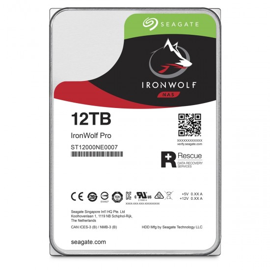 SEAGATE IRONWOLF PRO 12 TB 7200RPM 7/24 DATA KURTARMALI 1-16 Yuvalı Nas için