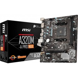 MSI A320M-A PRO MAX AM4 DDR4 3200(OC) DVI HDMI M.2 USB3.2 mATX