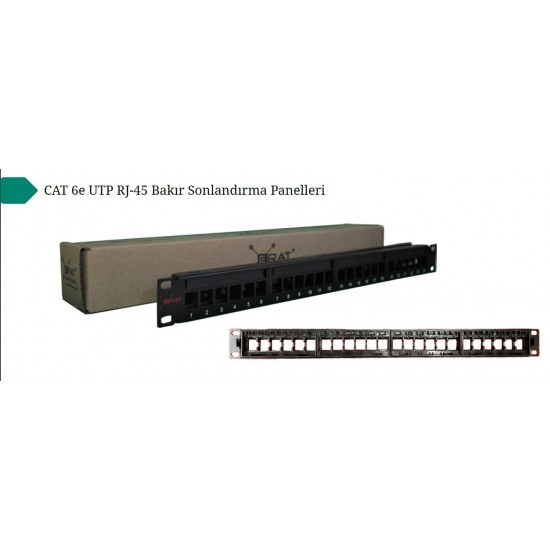 ERAT 24 PORT CAT6A FTP BOŞ MODULER PATCH PANEL