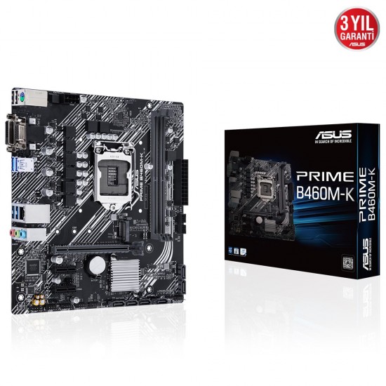 ASUS PRIME B460M-K B460 1200p DDR4 2933MHz(O.C) M.2 Anakart