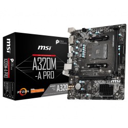 MSI A320M-A PRO AM4 DDR4 3200(OC) DVI HDMI USB3.2 mATX