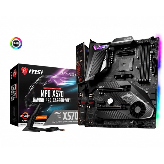 MSI MPG X570 GAMING PRO CARBON WIFI AM4 DDR4 4400MHZ (OC) 2x M.2 USB 3.2 HDMI RG