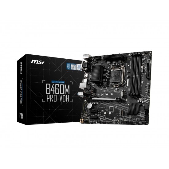MSI B460M PRO-VDH SOKET 1200 DDR4 2933 VGA DVI HDMI M.2 USB 3.2 MATX