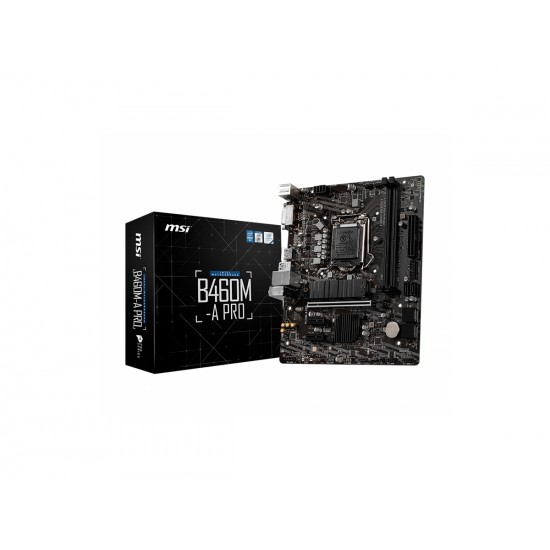 MSI B460M-A PRO SOKET 1200 DDR4 2933 DVI HDMI M.2 USB 3.2 MATX
