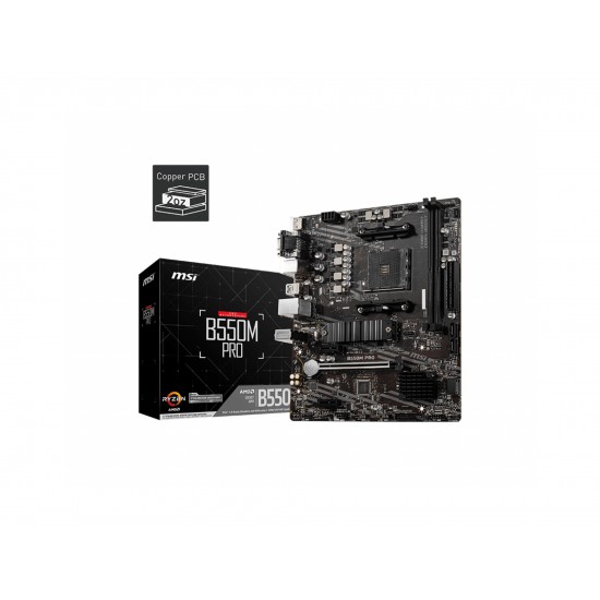MSI B550M PRO AM4 DDR4 4600(OC) HDMI DVI VGA M.2 USB3.2 MATX