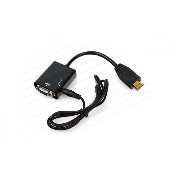 DARK Kablolu HDMI- Analog VGA ve Ses Aktif Çevirici