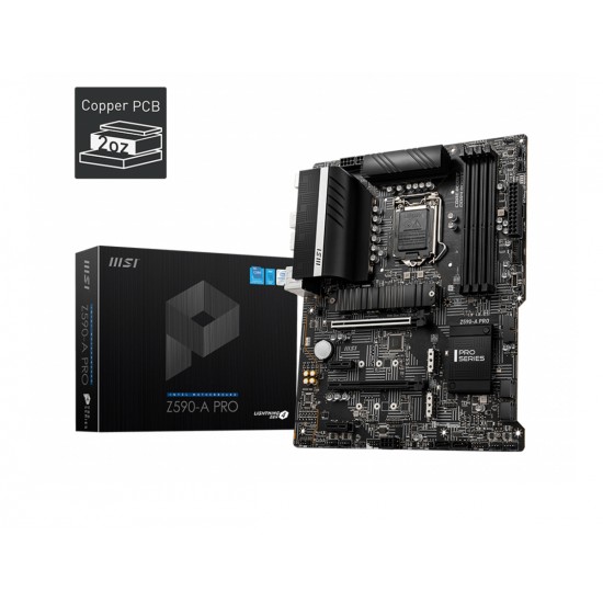 MSI Z590-A PRO SOKET 1200 DDR4 5333 (OC) PCI-E Gen 4 ,M.2, USB3.2 1x 2.5G LAN AT
