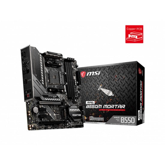 MSI MAG B550M MORTAR AM4 DDR4 4400(OC) HDMI DP M.2 USB3.2 MATX