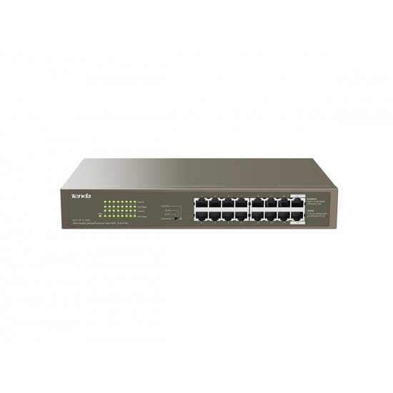 TENDA TEG1116P-16-150W 16-Port Gigabit (16xPoE 150W) Desktop Switch