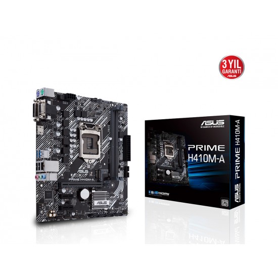ASUS PRIME H410M-A intel H410 Soket 1200 DDR4 2933MHz(O.C) M.2 Anakart