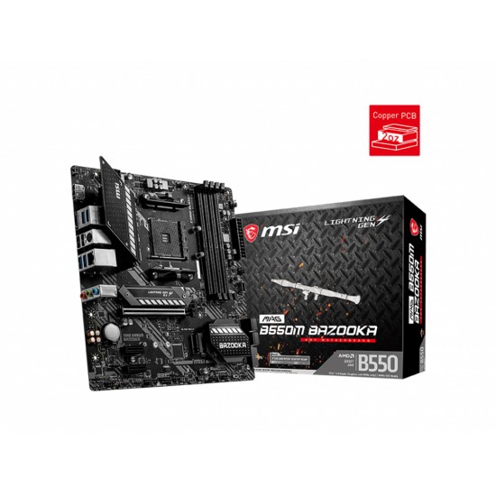 MSI MAG B550M BAZOOKA AM4 DDR4 4400(OC) HDMI DP M.2 USB3.2 MATX