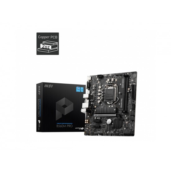 MSI B560M PRO SOKET 1200 DDR4 5200 (OC) PCI-E Gen 4 ,M.2 USB3.2  1x 2.5G LAN mAT