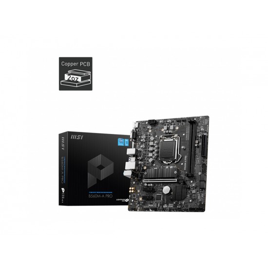 MSI B560M-A PRO SOKET 1200 DDR4 5200 (OC) PCI-E Gen 4 ,M.2 USB3.2 1x 2.5G LAN mA