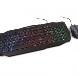 DARK Force Oyuncu USB Kablolu Işıklı Türkçe Q Klavye Mouse Set-Siyah