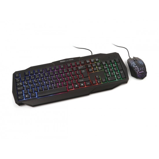 DARK Force Oyuncu USB Kablolu Işıklı Türkçe Q Klavye Mouse Set-Siyah