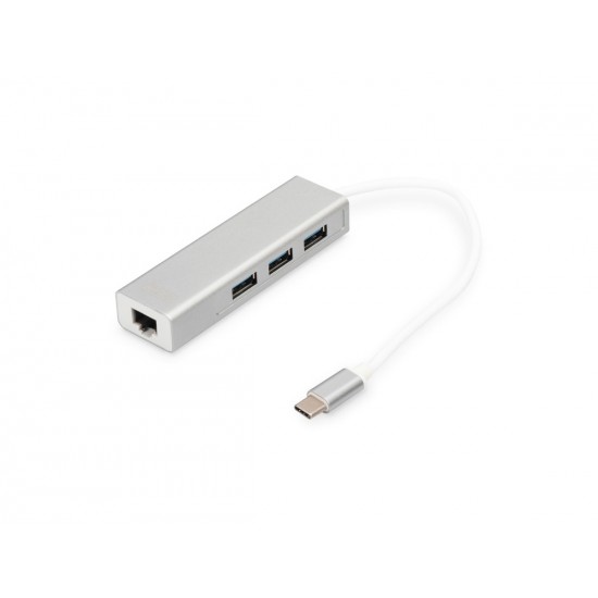 DIGITUS Assmann DA-70255 USB 3.0 Hub & USB 3.0 Gigabit Ethernet Adaptörü