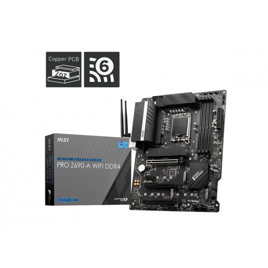 MSI PRO Z690-A WIFI DDR4 SOKET 1700 DDR4 5200 (OC) PCI-E Gen 5,M.2 2.5G LAN Wi-F
