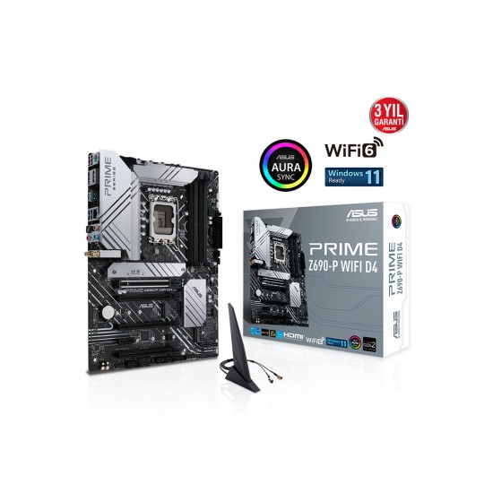 ASUS PRIME Z690-P WIFI 6000MHz(OC) DDR5 Soket 1700 M.2 HDMI DP ATX