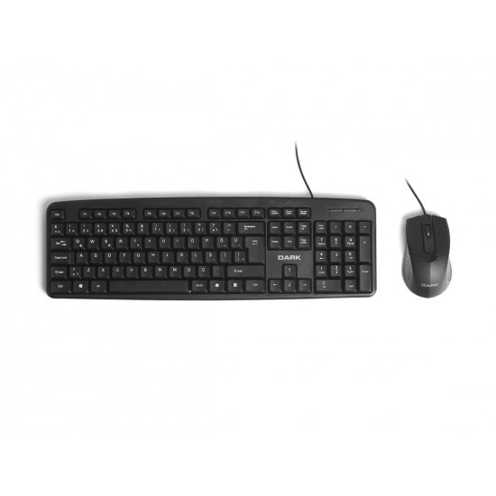 DARK KM1030 Türkçe Q Kablolu Ofis Klavye & Mouse Set
